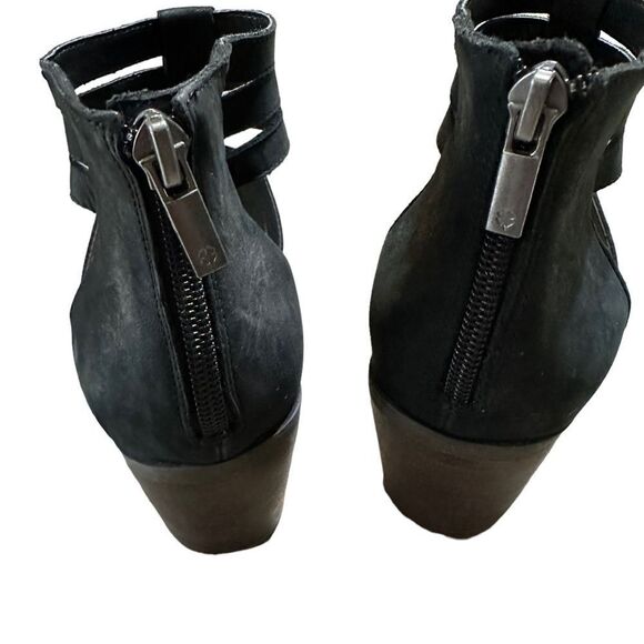 Lucky Brand Black Kyndrah Leather Sandals - Size‎ 9.5 Cage Open Toe - Picture 2 of 15